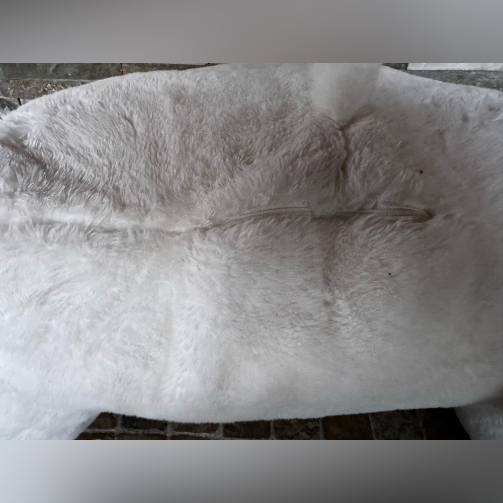 Large Plush Unicorn Backrest Pillow - White and Yellow - Picture 4 of 5